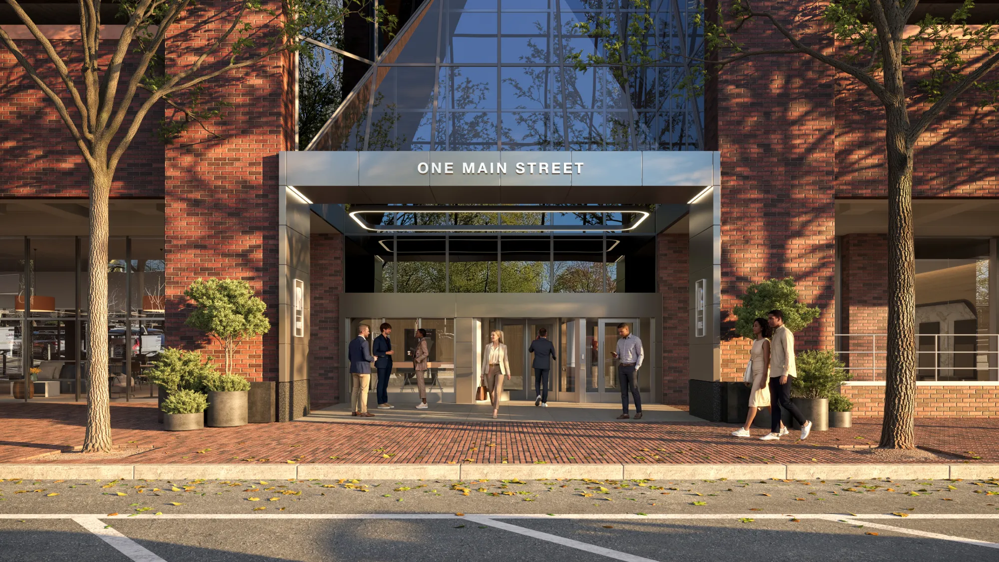 One Main St entrance at Riverfront office park