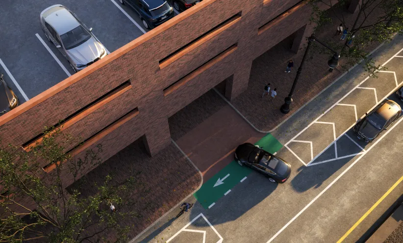 Parking garage at Riverfront office park